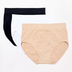 Breezies Floral Jacquard Seamless Full Brief 3-Pack sz M NEW # K173